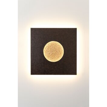 Holländer LUNA Wandleuchte LED Braun, Gold, Schwarz, 1-flammig