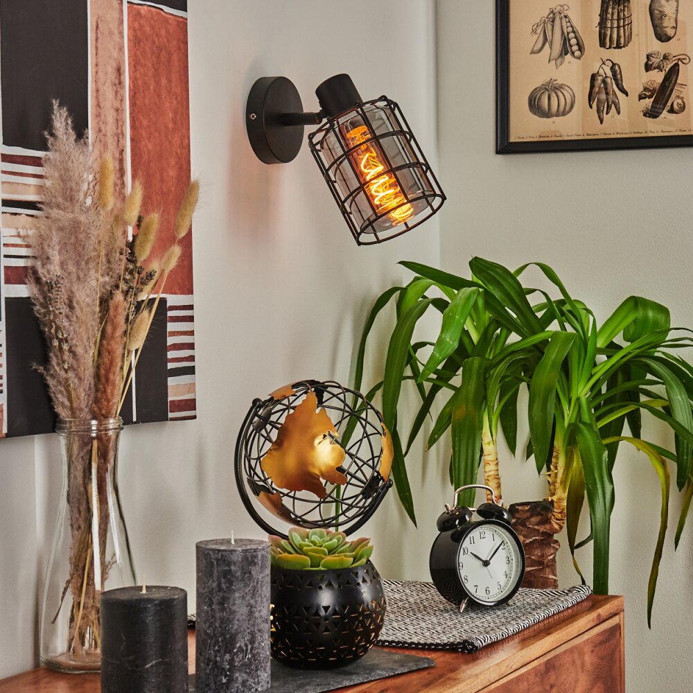 Lungernsee Wandleuchte Schwarz, 1-flammig main product photo