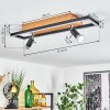 Deadwood Deckenleuchte LED Braun, Chrom, Holzoptik, 3-flammig