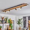 Deadwood            Deckenleuchte LED Braun, Chrom, Holzoptik, Schwarz, 5-flammig