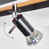 Deadwood            Deckenleuchte LED Braun, Chrom, Holzoptik, Schwarz, 5-flammig