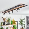 Deadwood            Deckenleuchte LED Braun, Chrom, Holzoptik, Schwarz, 5-flammig