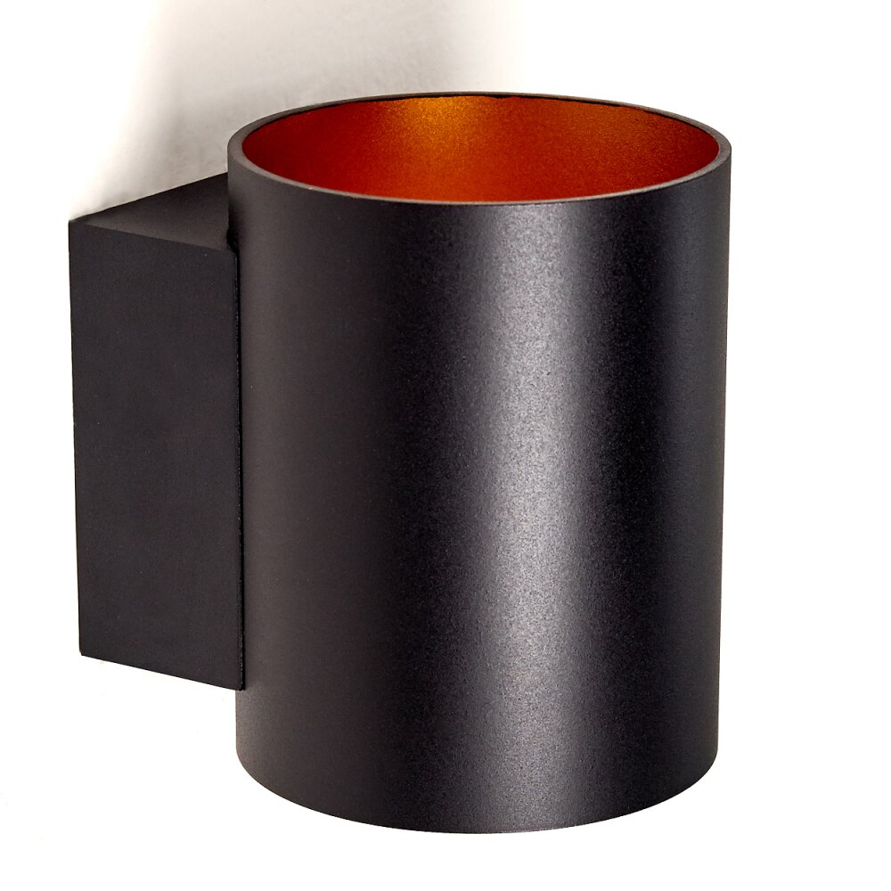 Letsbo Wandleuchte Schwarz-Gold, 1-flammig