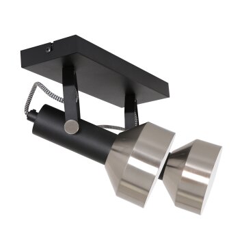 Steinhauer Acier Deckenleuchte Schwarz, 2-flammig Steinhauer Acier Deckenleuchte Schwarz, 2-flammig