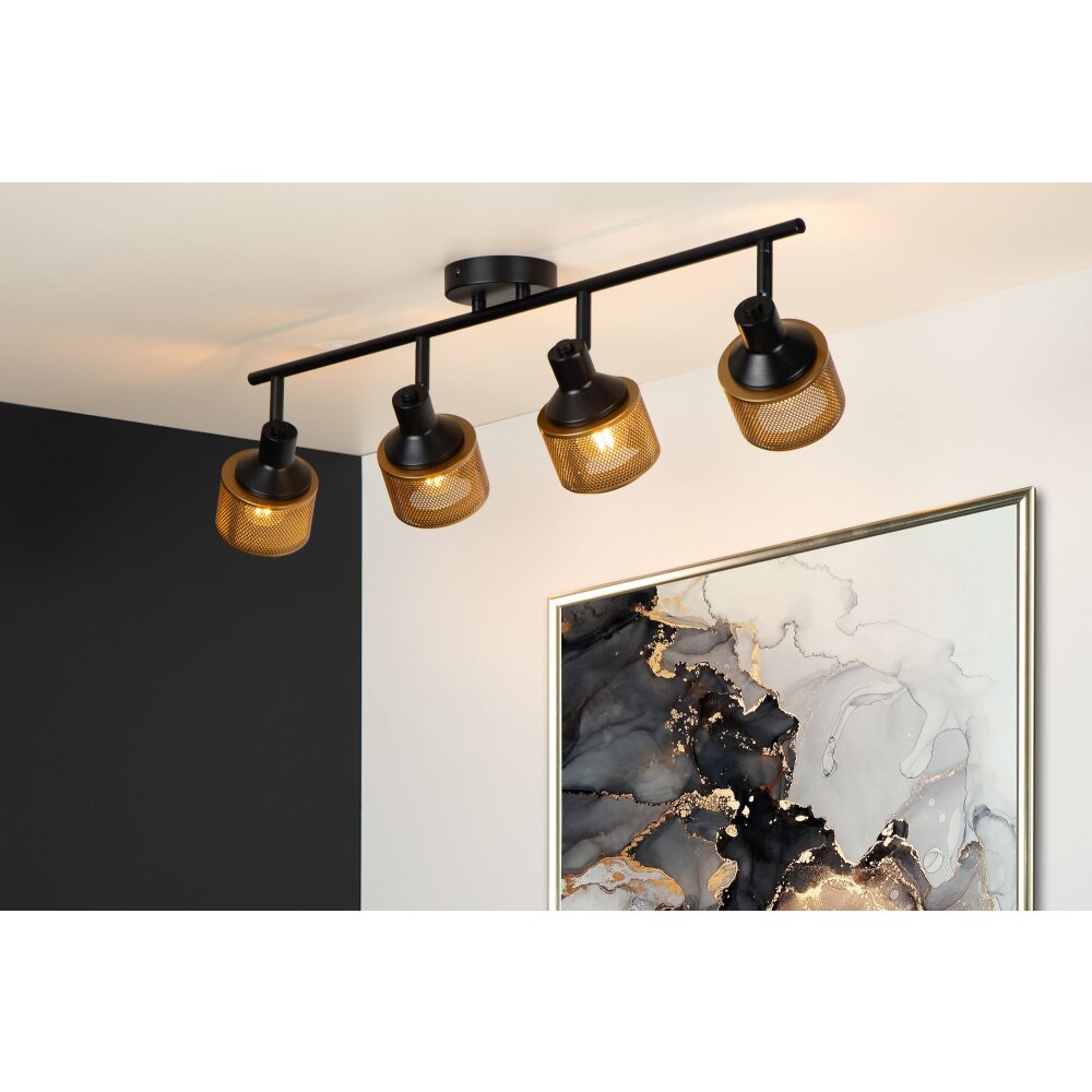 Lucide RAFA Deckenleuchte Schwarz, 4-flammig main product photo