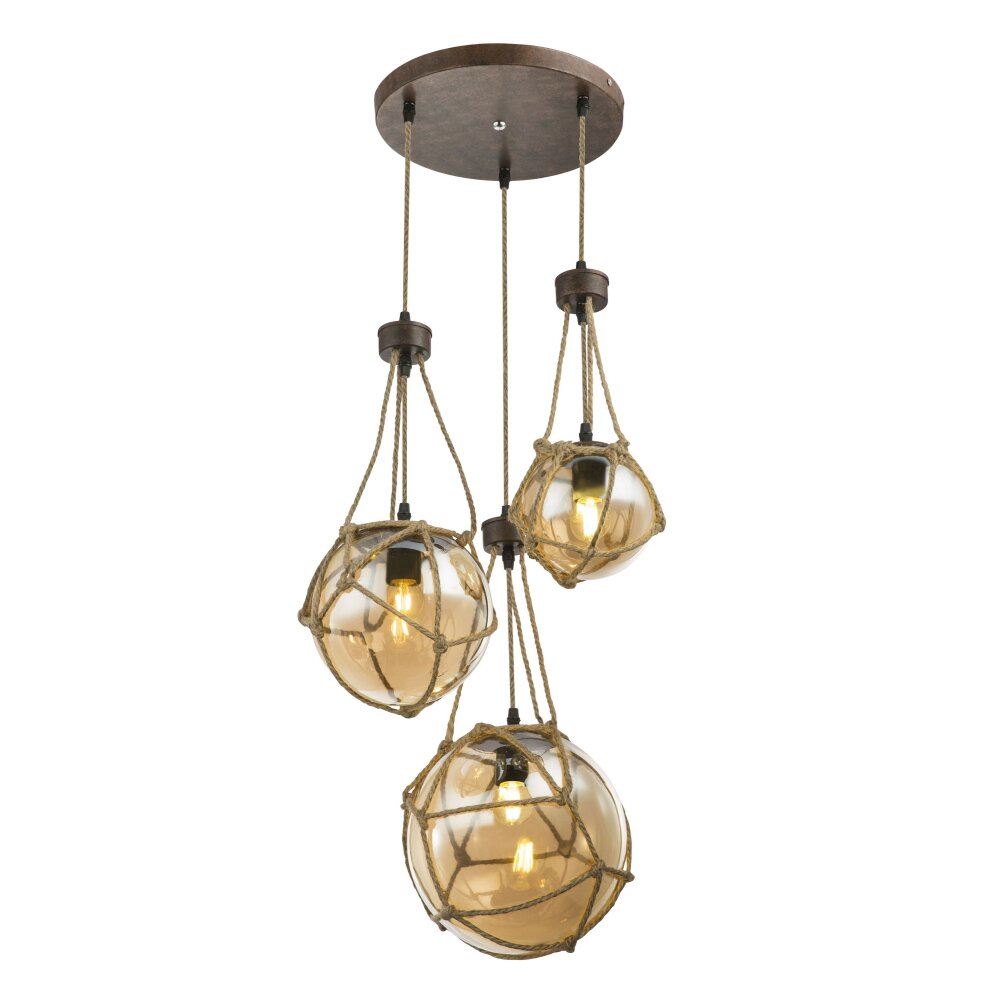 Globo TIKO Hängeleuchte Naturfarben, Rostfarben, 1-flammig main product photo