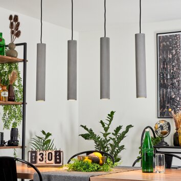 Stettler   Pendelleuchte Schwarz, 4-flammig