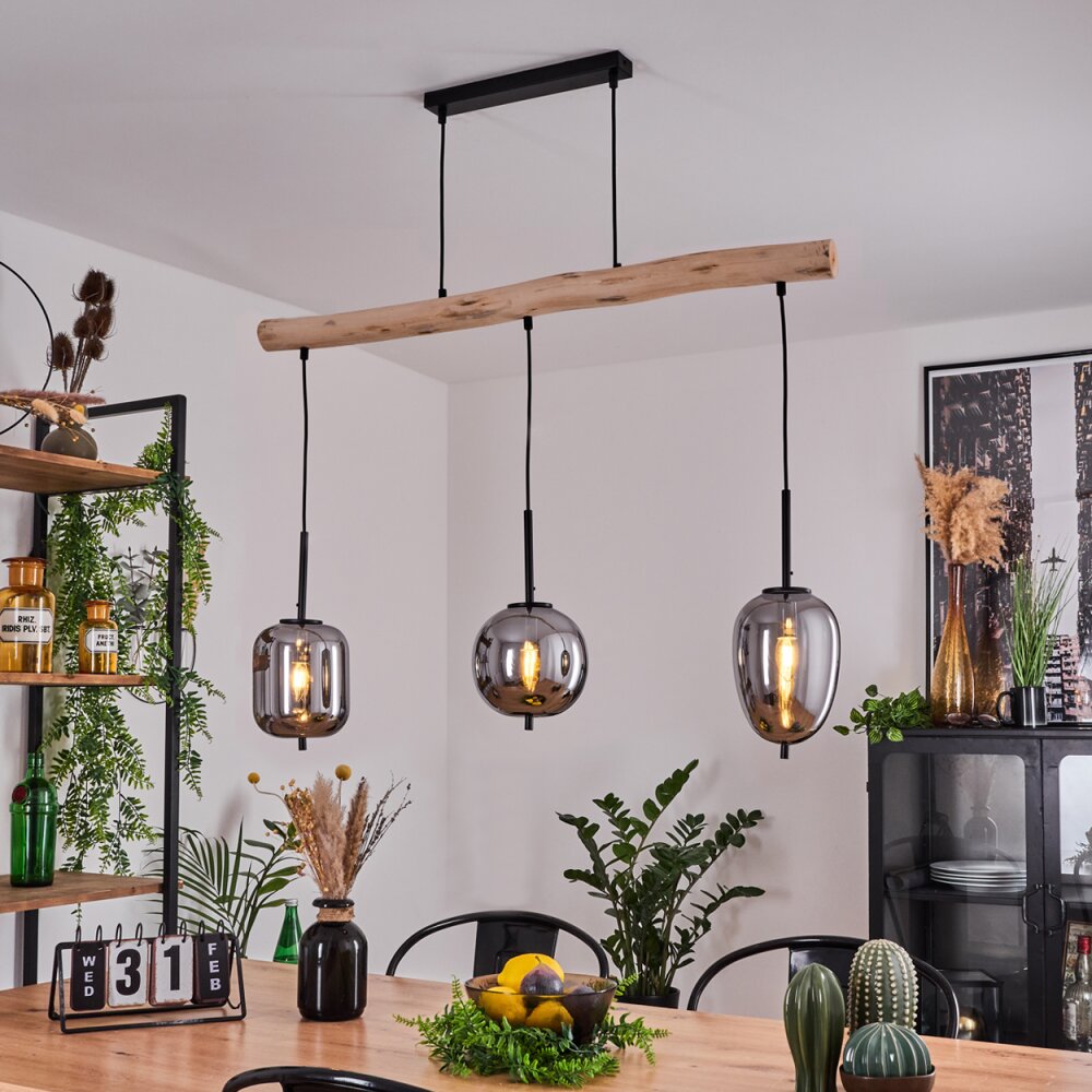 Verbania Hängeleuchte Naturfarben, Schwarz, 3-flammig main product photo