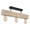 Globo ADALIE Deckenleuchte Holz hell, Schwarz, 3-flammig