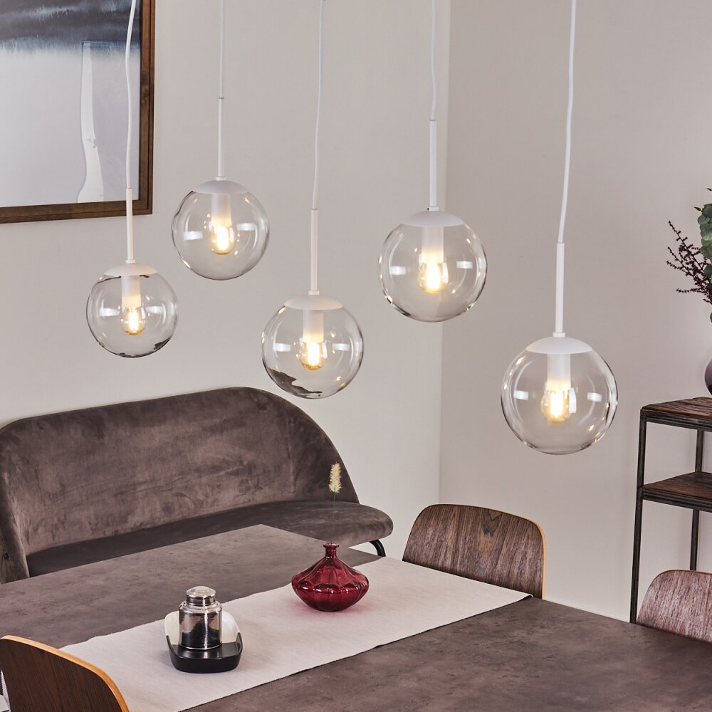 Mesas Pendelleuchte Weiß, 5-flammig main product photo
