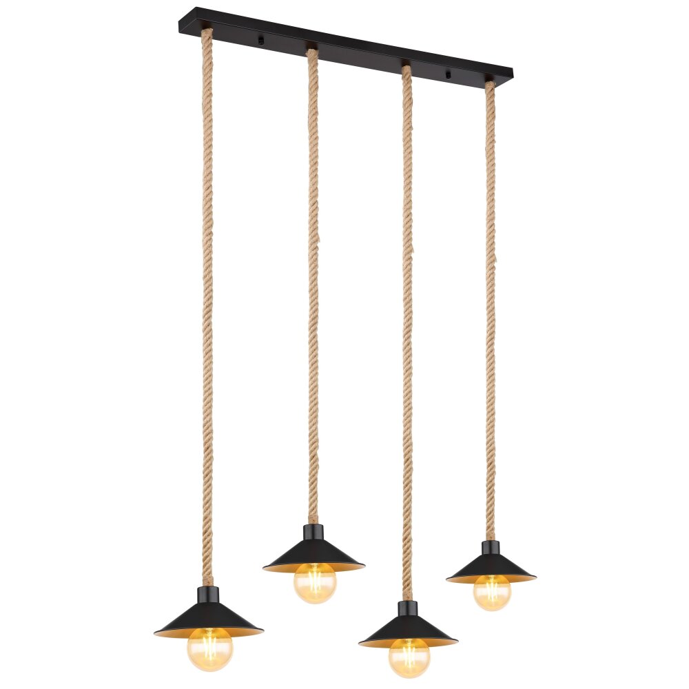 Globo DIANA Pendelleuchte Naturfarben, Schwarz, 4-flammig main product photo