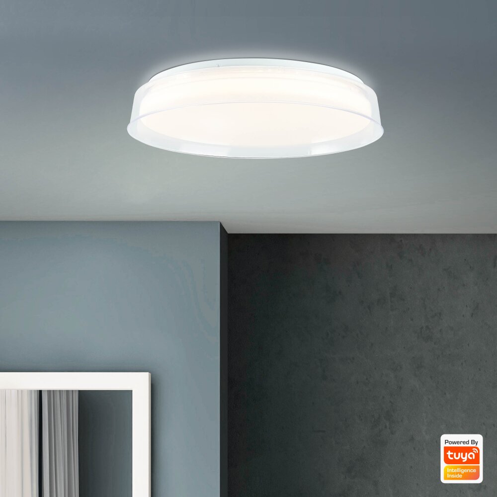 Brilliant Leuchten Leanna Deckenleuchte LED Weiß, 1-flammig, Fernbedienung, Farbwechsler main product photo