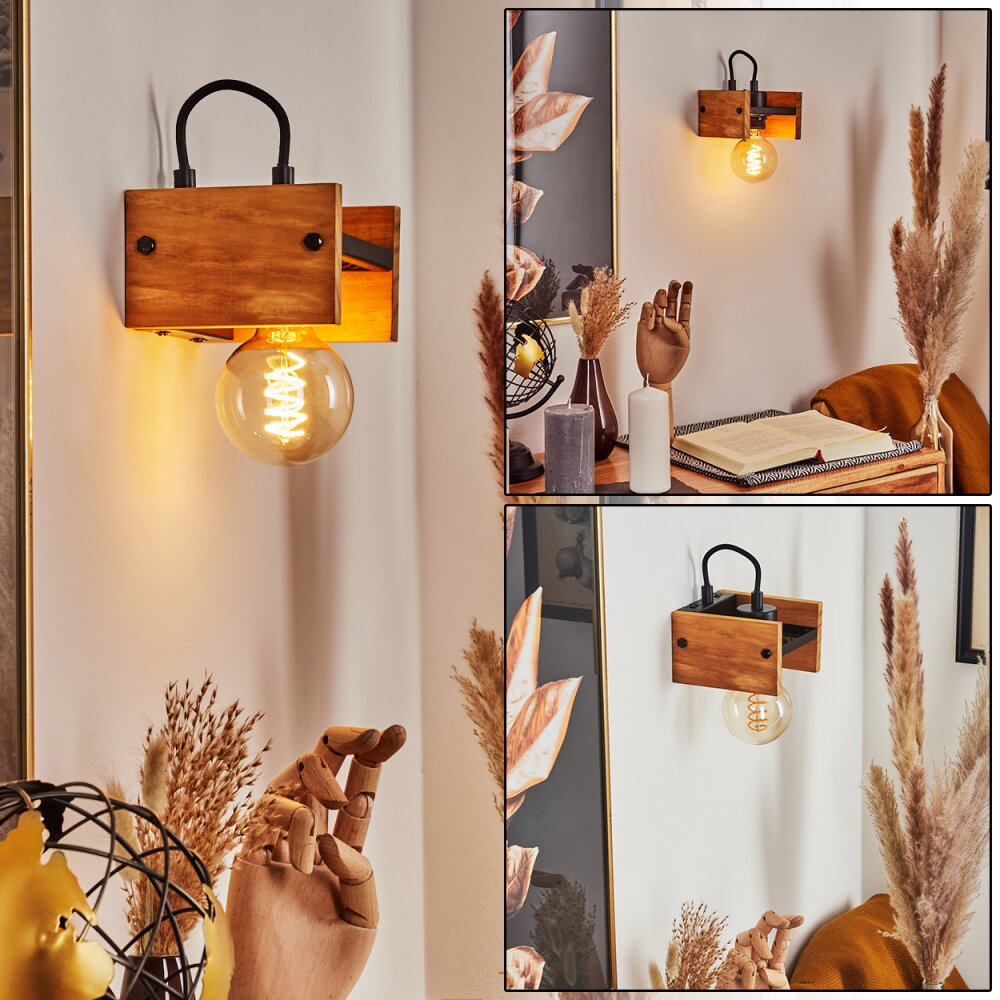 Maahui Wandleuchte Naturfarben, Schwarz, 1-flammig main product photo