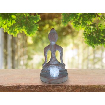 Gobo BUDDHA Solarleuchte LED Weiß, 1-flammig