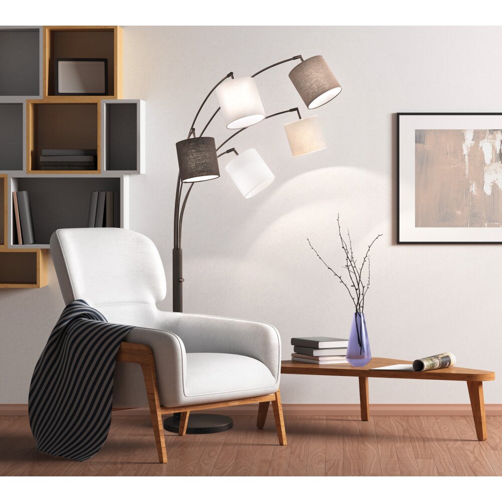 Fischer & Honsel Annecy Stehleuchte Schwarz, 5-flammig main product photo