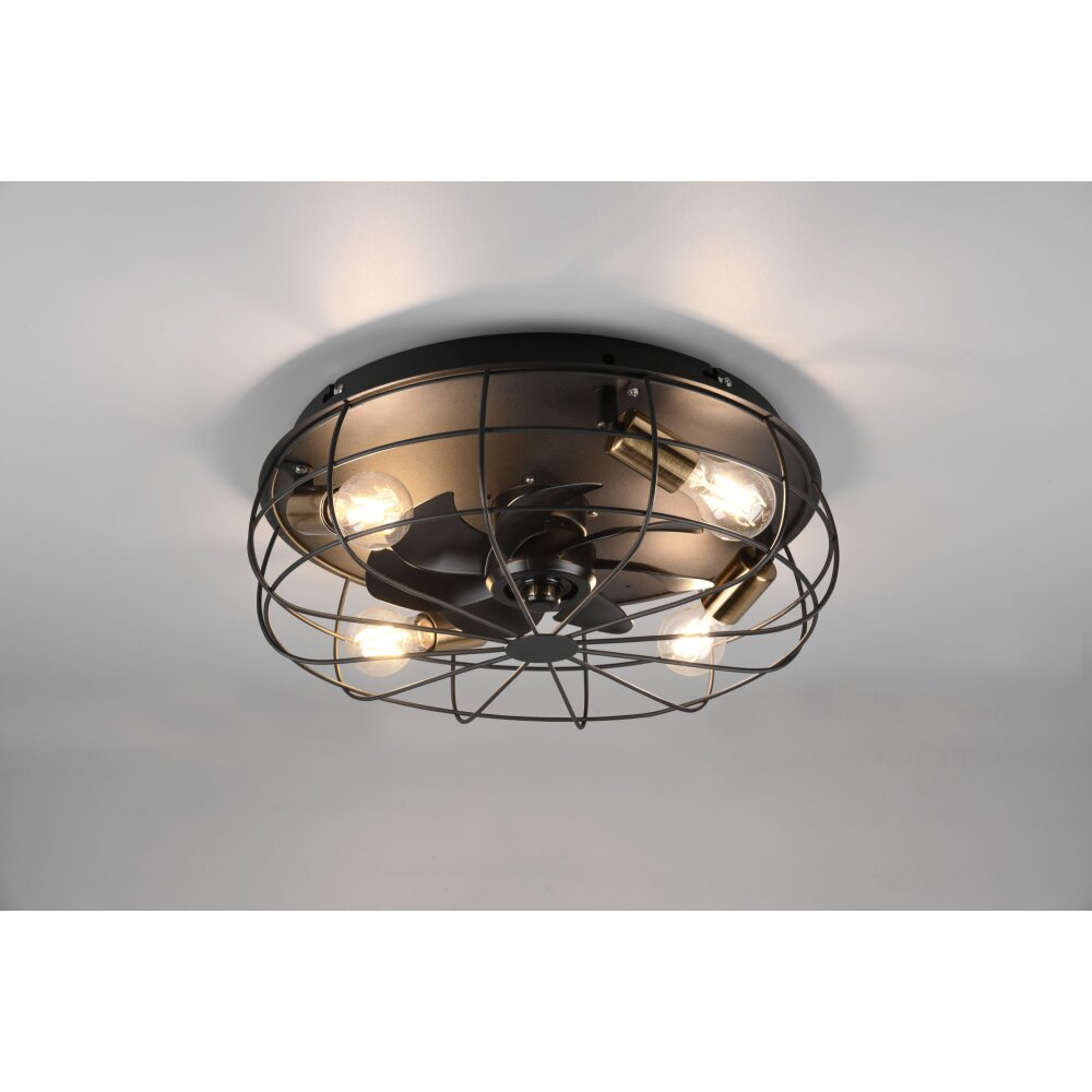 Reality Trondheim Deckenventilator Schwarz, 4-flammig, Fernbedienung main product photo