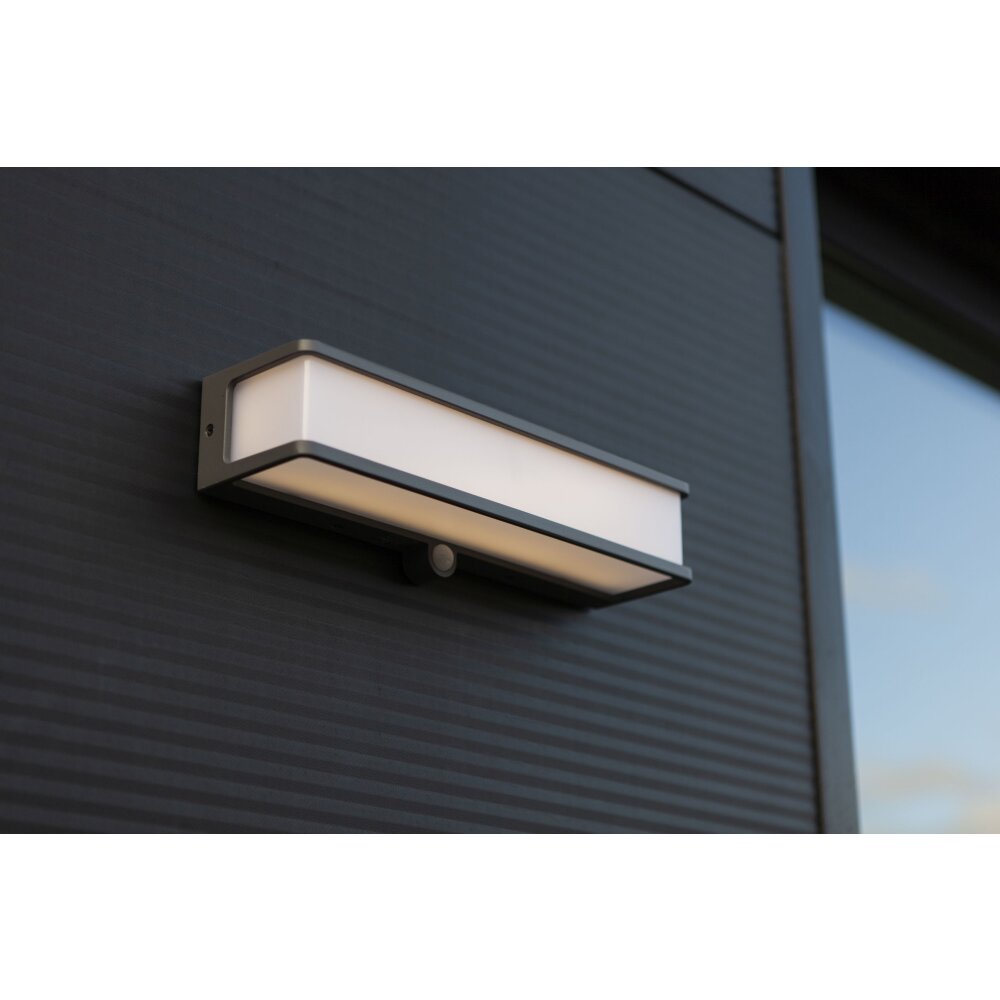 Lutec Lampen DOBLO Außenwandleuchte LED Anthrazit, 1-flammig, Bewegungsmelder main product photo