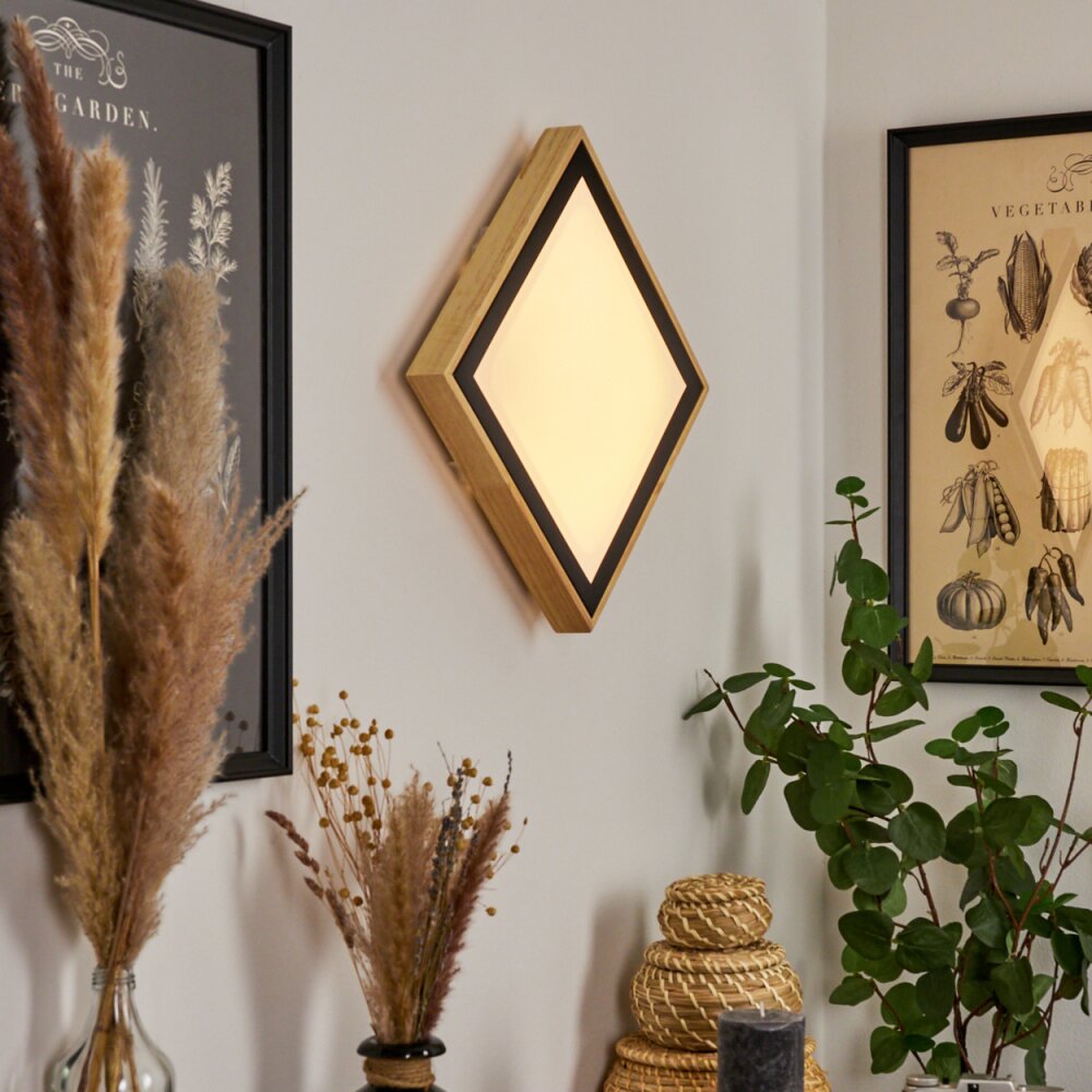 Corinto Wandleuchte LED Naturfarben, Schwarz, 1-flammig main product photo