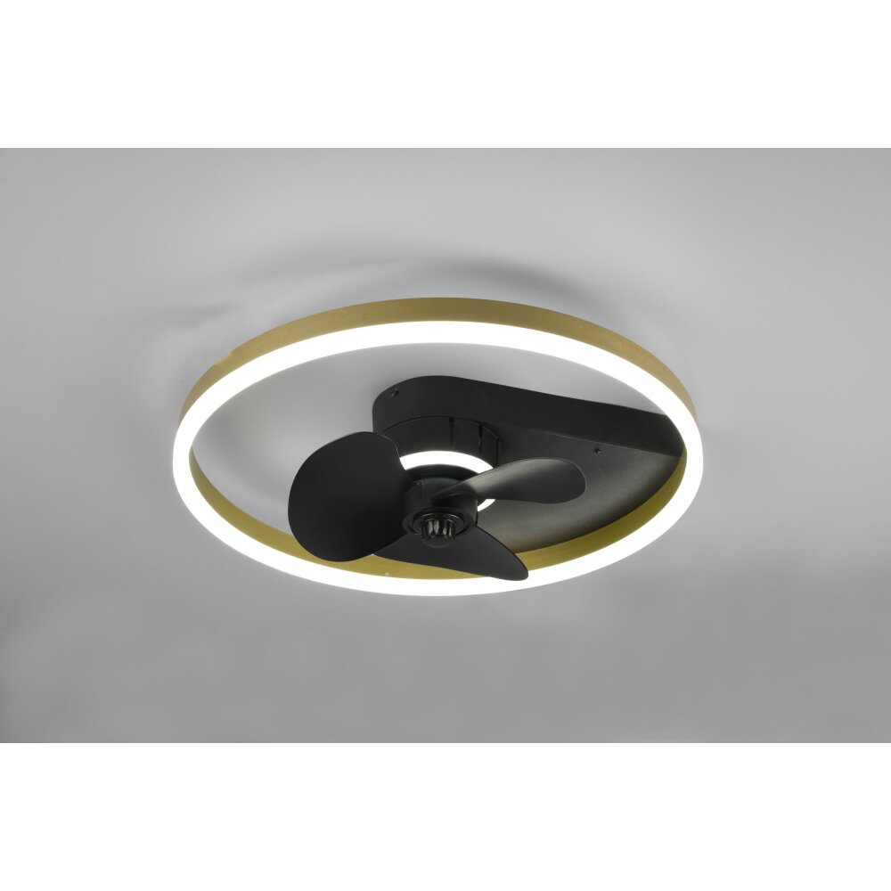 Reality Borgholm Deckenventilator LED Gold, Schwarz, 1-flammig, Fernbedienung main product photo