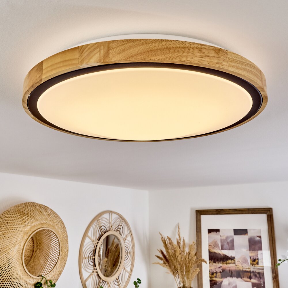 Corinto Deckenleuchte LED Naturfarben, Schwarz, 1-flammig main product photo
