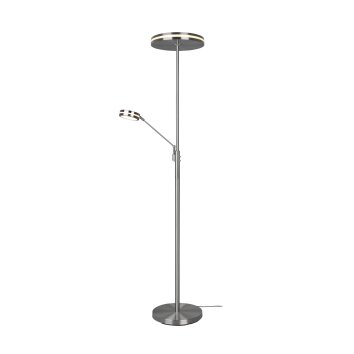 Trio Leuchten Franklin Deckenfluter LED Nickel-Matt, 2-flammig