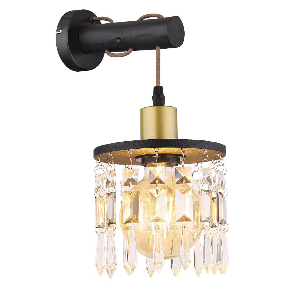 Globo COMMA Wandleuchte Schwarz, 1-flammig main product photo