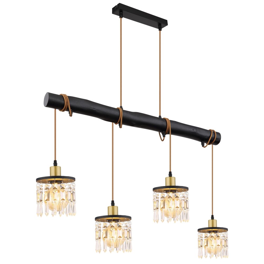 Globo COMMA Pendelleuchte Messing, Rauchfarben, Schwarz, 4-flammig main product photo