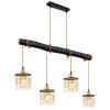 Globo COMMA Pendelleuchte Messing, Rauchfarben, Schwarz, 4-flammig