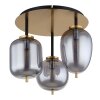 Globo BLACKY Deckenleuchte Messing, Rauchfarben, 3-flammig