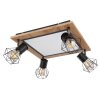 Globo PRISKA Deckenleuchte LED Braun, Chrom, Holzoptik, Schwarz, 5-flammig