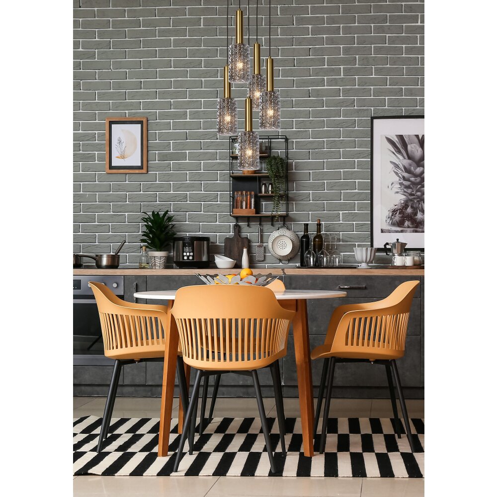 Lucide CORALIE Pendelleuchte Schwarz, 5-flammig main product photo