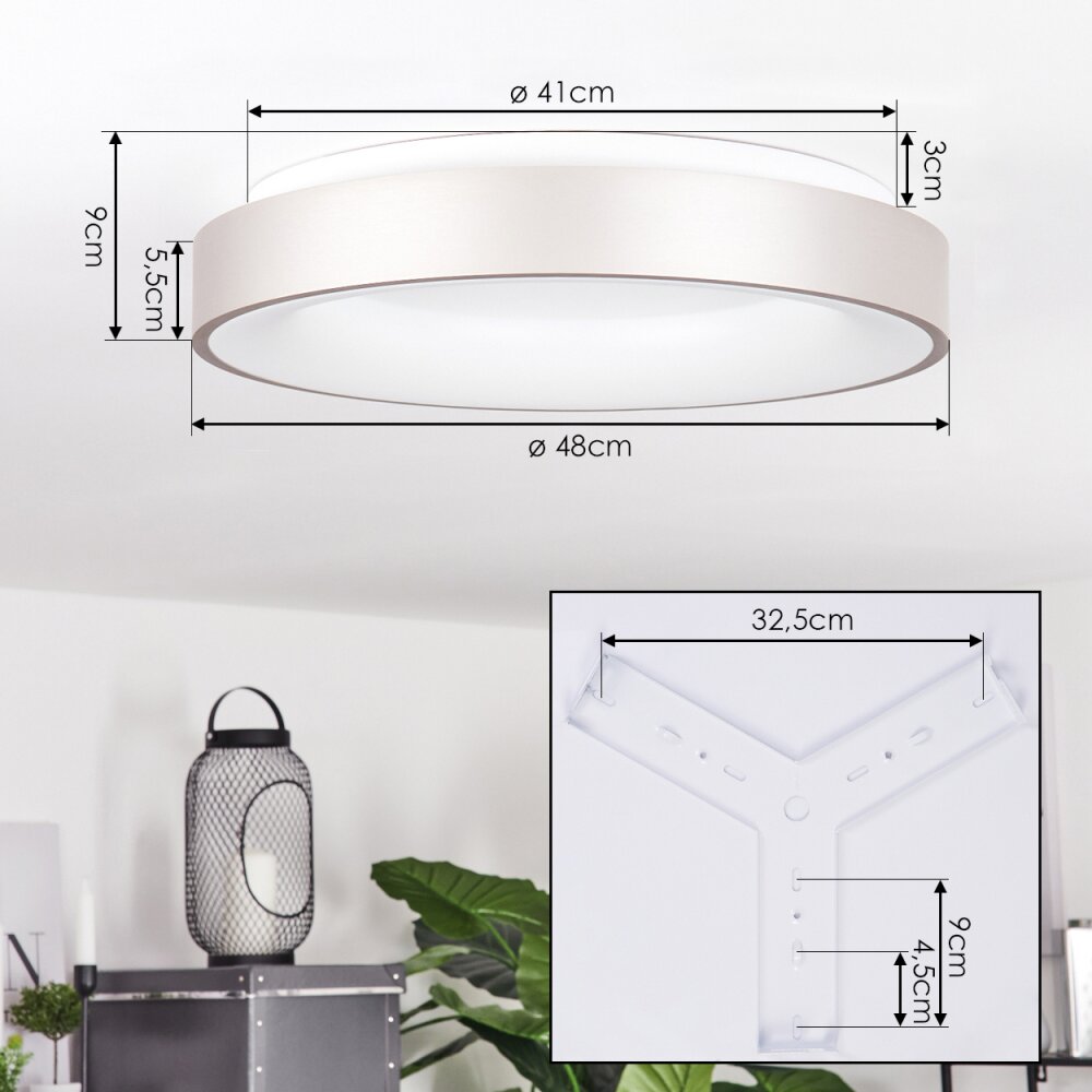 Playas Deckenleuchte LED Silber, Weiß, 1-flammig