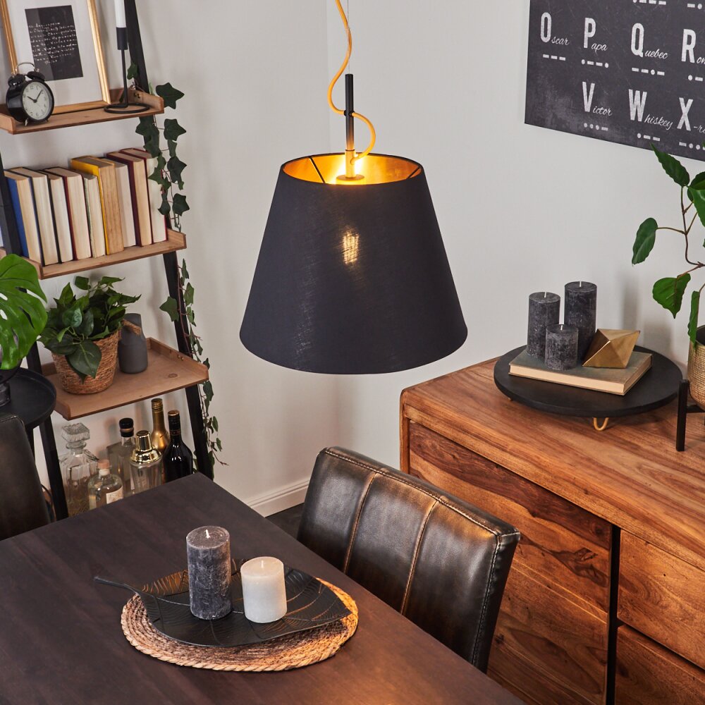 Saillon Hängeleuchte Gelb, Schwarz, 1-flammig main product photo