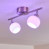 Motala Deckenleuchte LED Nickel-Matt, 2-flammig, Fernbedienung, Farbwechsler