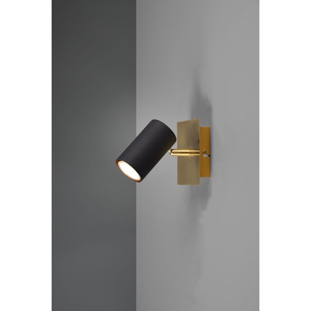 Trio Leuchten Marley Wandleuchte Schwarz-Gold, 1-flammig main product photo