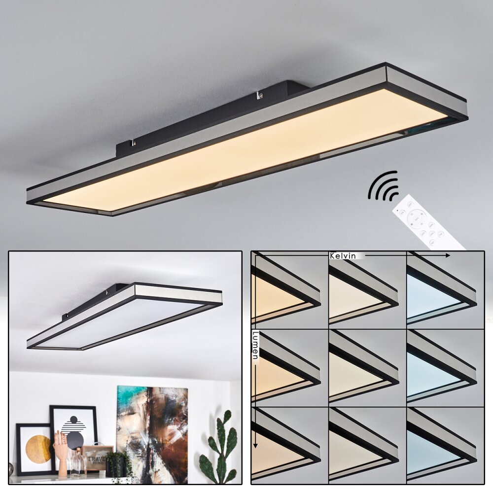 Nabbas Deckenpanel LED Schwarz, 1-flammig, Fernbedienung main product photo
