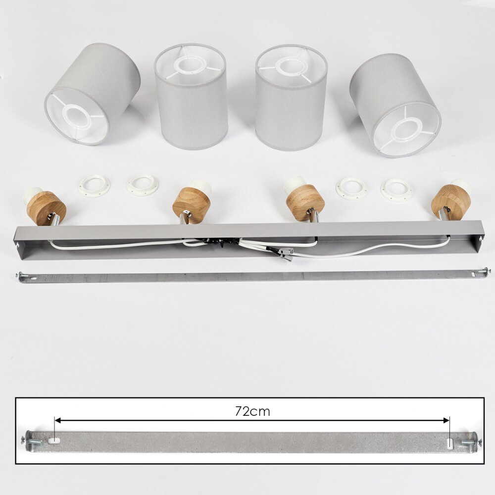 Chiuvi Deckenleuchte Naturfarben, Silber, 4-flammig