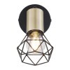 Globo XARA Wandleuchte Altmessing, Schwarz, 1-flammig