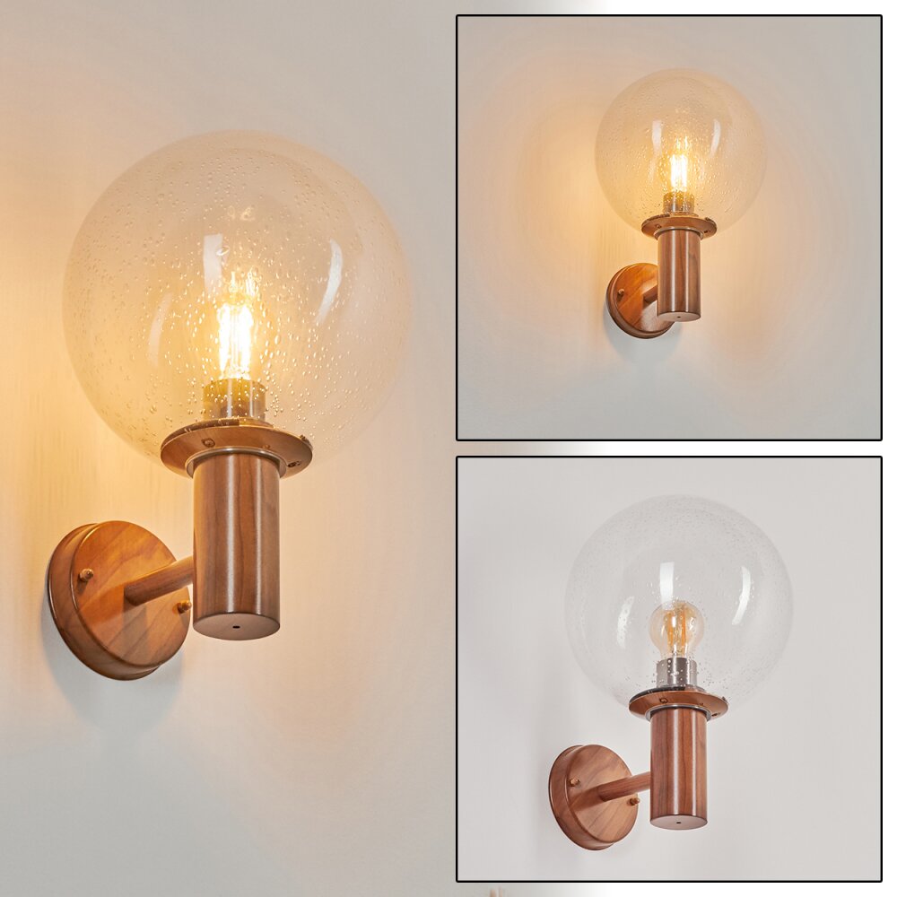 Bubodefo    Außenwandleuchte Braun, Holzoptik, 1-flammig main product photo
