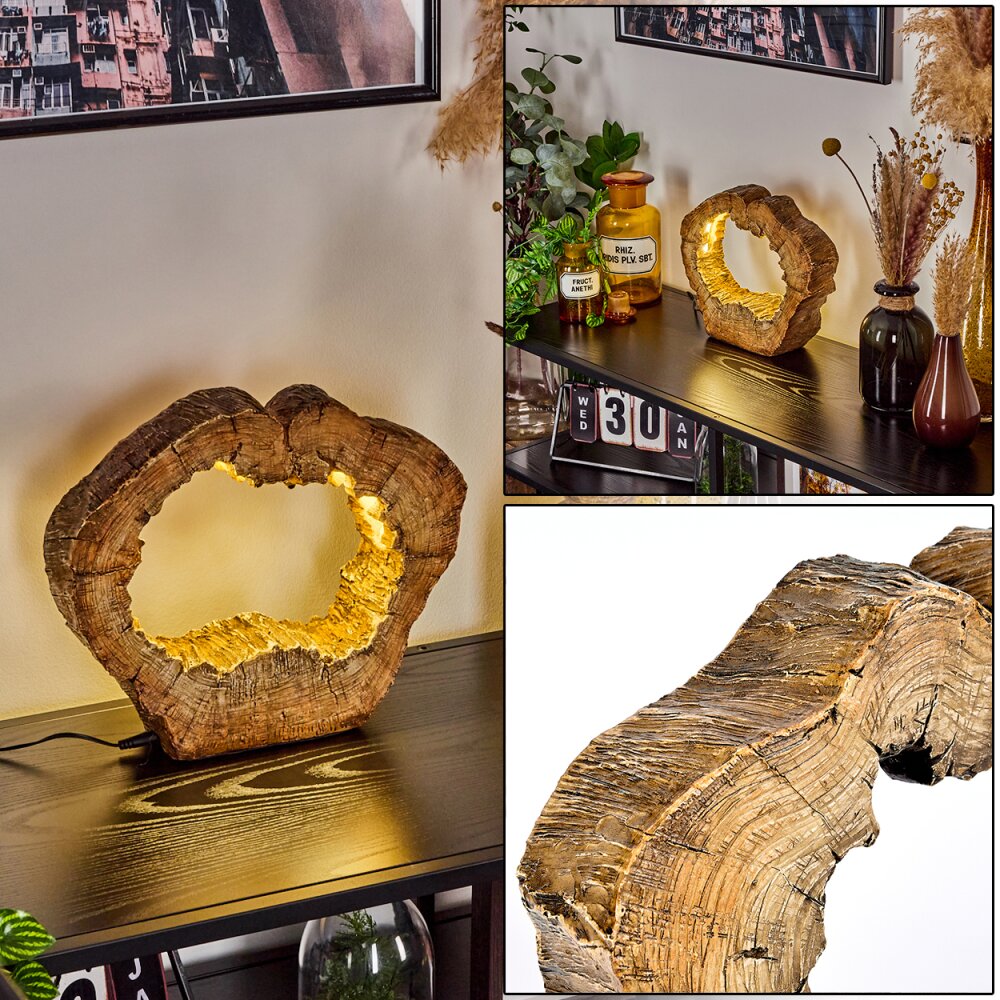 Hasteboda Tischleuchte LED Braun, Holzoptik, 1-flammig main product photo