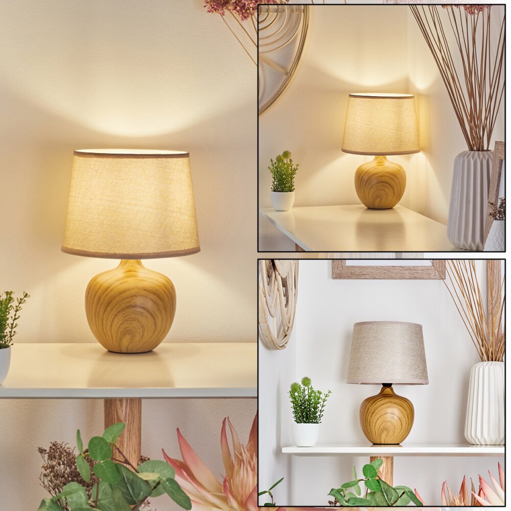 Stampa Tischleuchte Braun, Holzoptik, 1-flammig main product photo