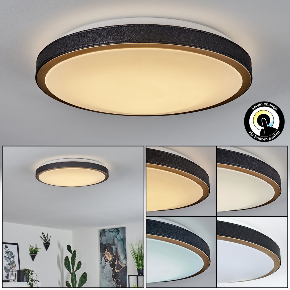 Kelva Deckenleuchte LED Altmessing, Schwarz, Weiß, 1-flammig main product photo