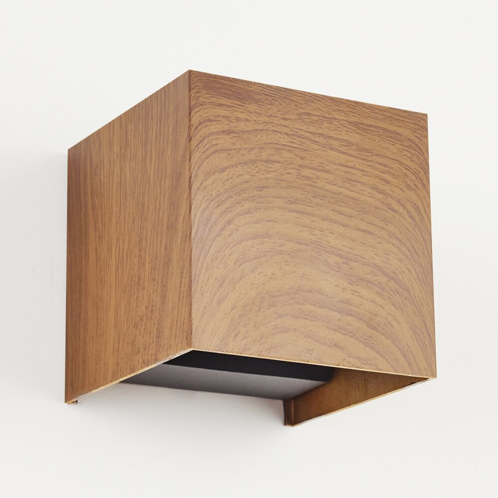 Tamarin Wandleuchte LED Anthrazit, Braun, Holzoptik, 1-flammig
