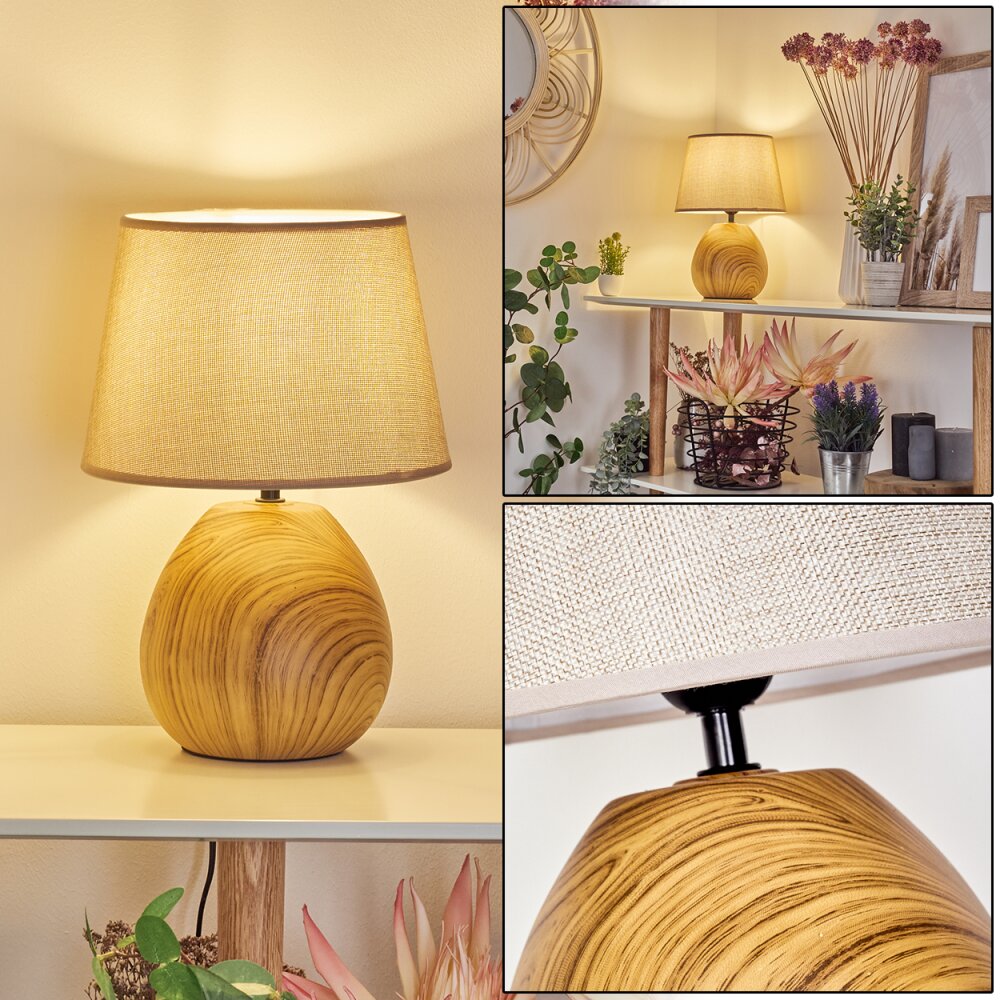 Stampa Tischleuchte Braun, Holzoptik, 1-flammig main product photo