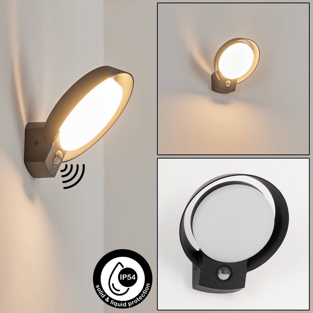 Kelo Außenwandleuchte LED Anthrazit, 1-flammig, Bewegungsmelder main product photo