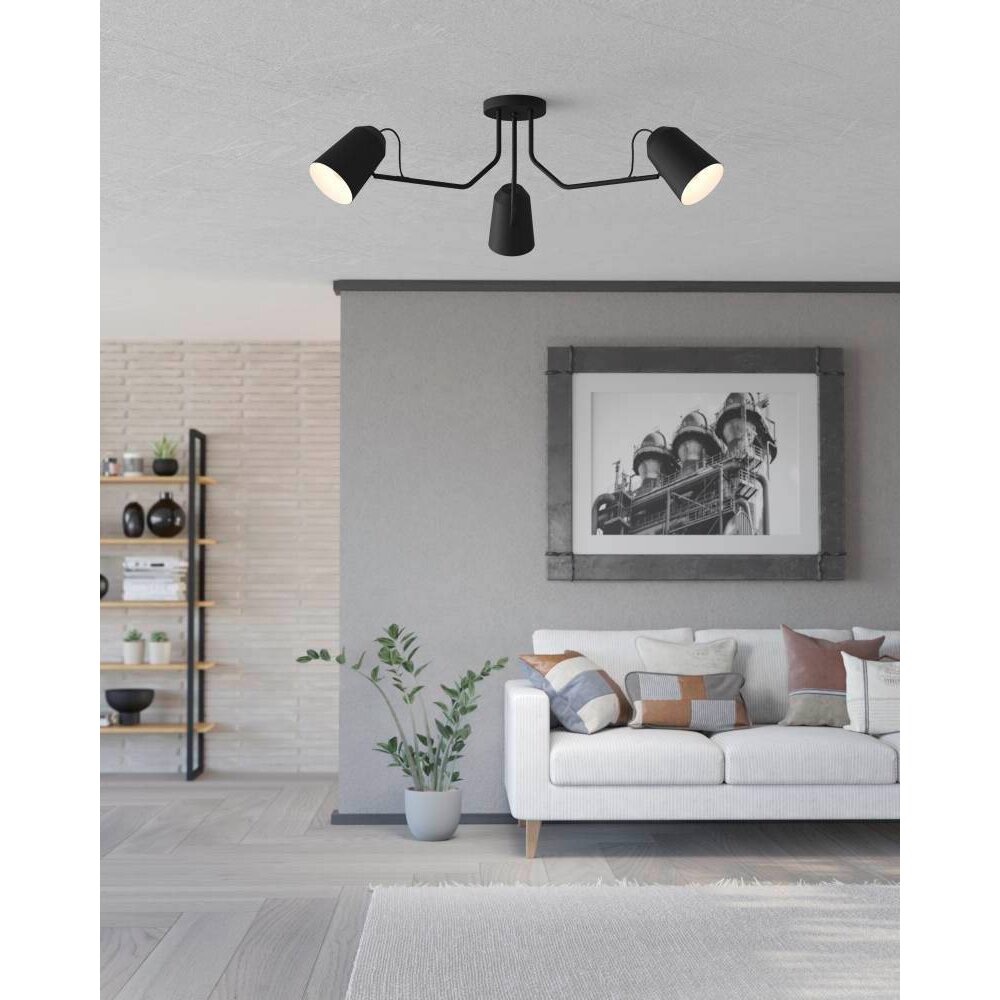 Eglo LORETO Deckenleuchte Schwarz, Weiß, 3-flammig main product photo