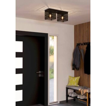 Eglo PIEDRITAS Deckenleuchte Schwarz, 2-flammig Eglo PIEDRITAS Deckenleuchte Schwarz, 2-flammig