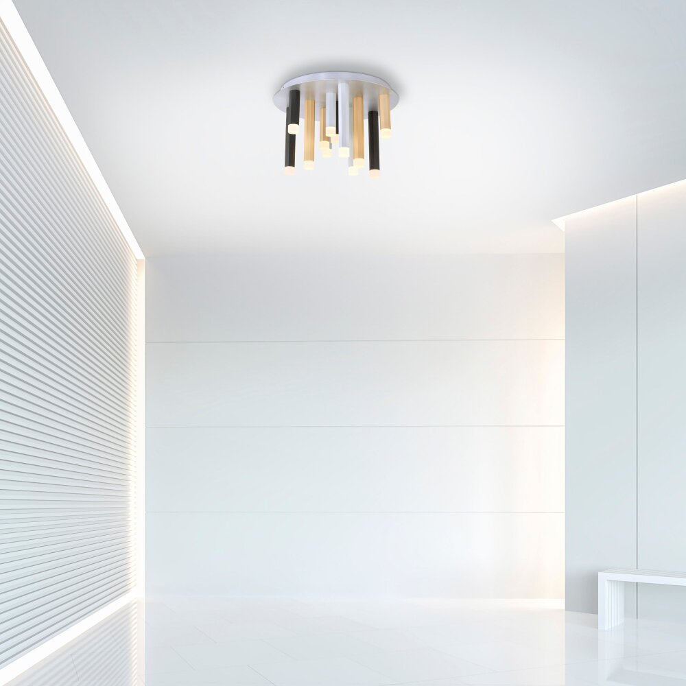 Paul Neuhaus PURE-GEMIN Deckenleuchte LED Aluminium, Schwarz, 12-flammig main product photo