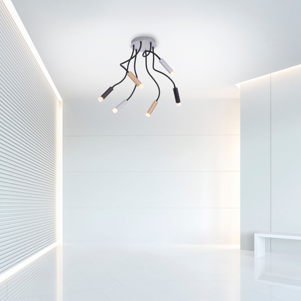 Paul Neuhaus PURE-GEMIN Deckenleuchte LED Aluminium, Messing, Schwarz, 6-flammig main product photo
