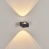 Curvel Außenwandleuchte LED Schwarz, 2-flammig